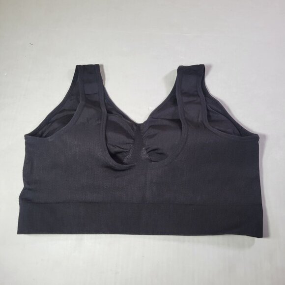 TrueKind Black Everyday Throw-On Wireless Bralette #91404 Size L - Picture 2 of 3